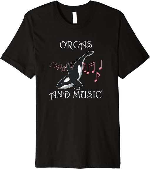 Orcas an Music Notes Whale Ocean Premium T-Shirt