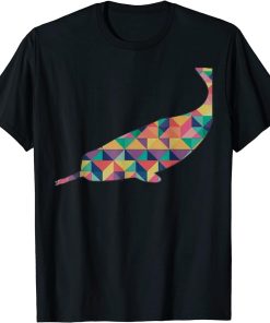 Color Fractal Polygon Orca Whale Ocean Sea T-Shirt