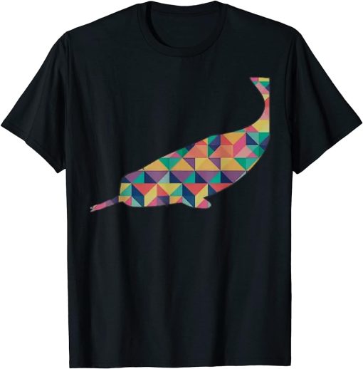 Color Fractal Polygon Orca Whale Ocean Sea T-Shirt