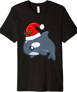 Xmas Kawaii Orca Cute Christmas Animal Santa"s Hat Premium T-Shirt