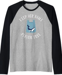 Keep Our Home Plastic Free Save Orca And Turtle Raglan Baseball Tee