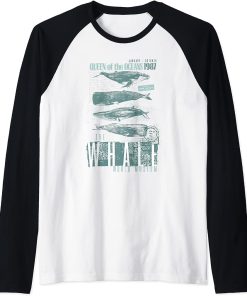 Beluga Whale Humpback Whale Killer Whale Vintage Art Gift Raglan Baseball Tee